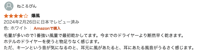 マグネットヘアプロドライヤーゼロの口コミ・レビュー